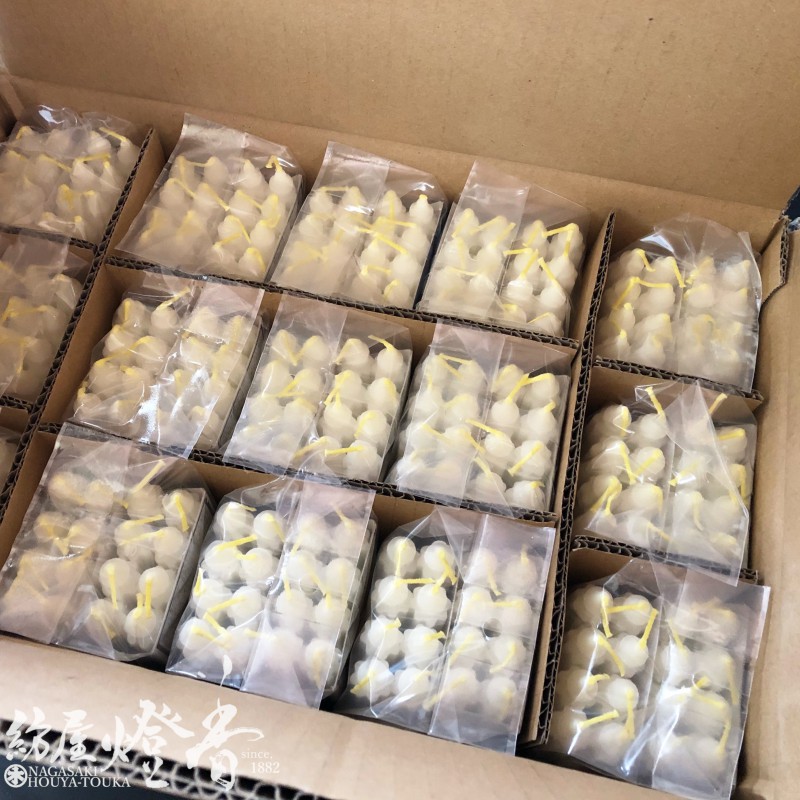 ケース/花びら型『変形黄芯ローソク・セイカ(聖火印)【15号/30袋