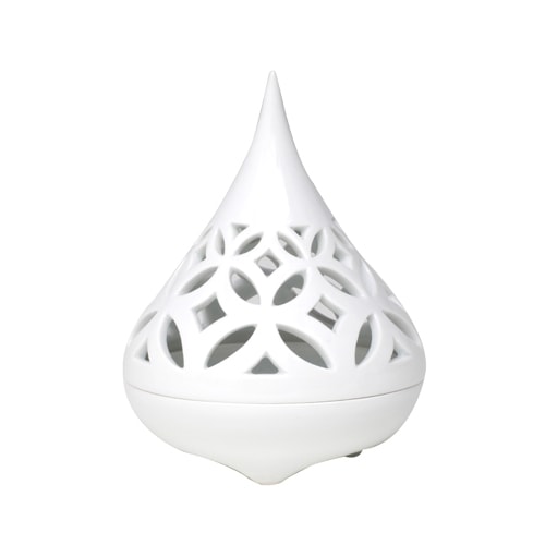 有田焼三花地紋 三角香炉 日本香堂の香器『香炉【白磁 三角七宝透かし