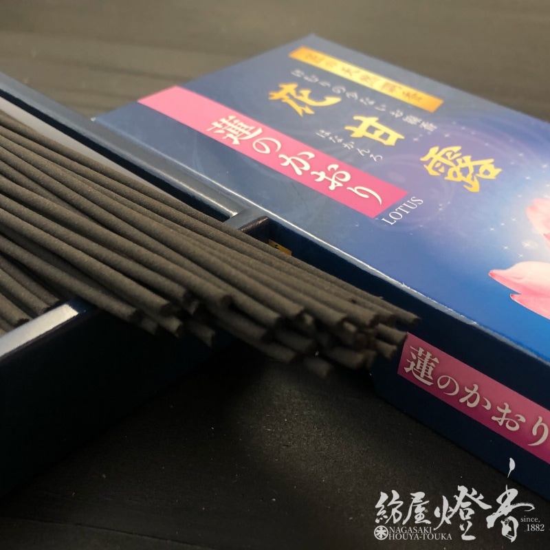 お線香『匠の天然調香 花甘露【蓮のかおり】短寸バラ詰[微煙]』梅薫堂