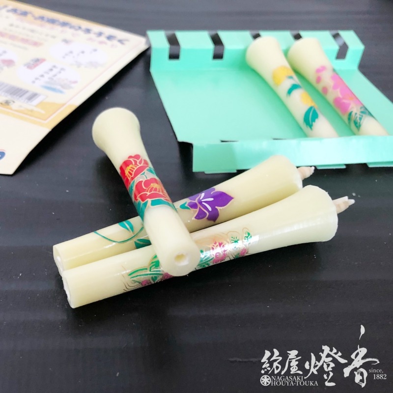 絵ローソク『あかりシリーズ【花ろうそく・2号/イカリ型/花柄5種5本