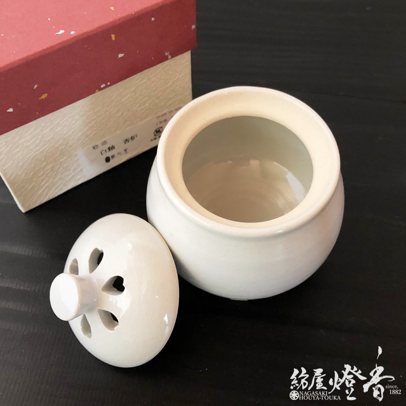 香器『香炉【白釉(はくゆう/しろぐすり)】[京焼・清水焼/稔]空焚用』龍