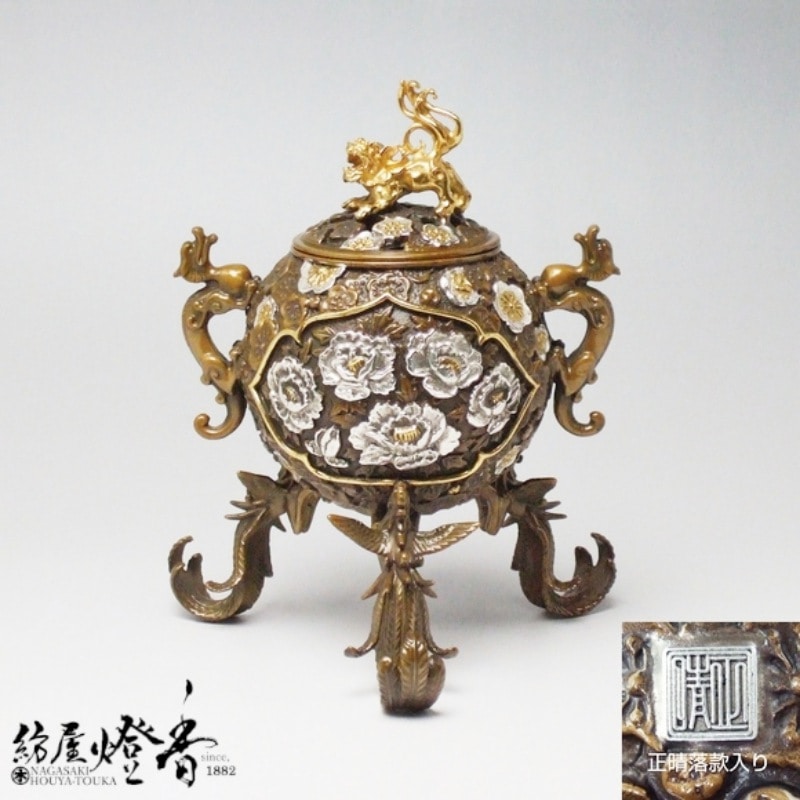 鳳凰　獅子　香炉　銅器　骨董品　フェニックス　オブジェ　インテリア 鳳凰獅子香炉銅器骨董品フェニックスオブジェインテリア