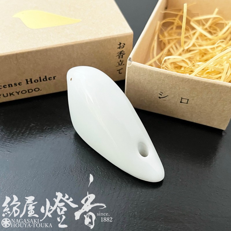 香立/香器『陶製香立・ハト(鳩)【シロ/SHIRO】紙箱[スティックタイプ用