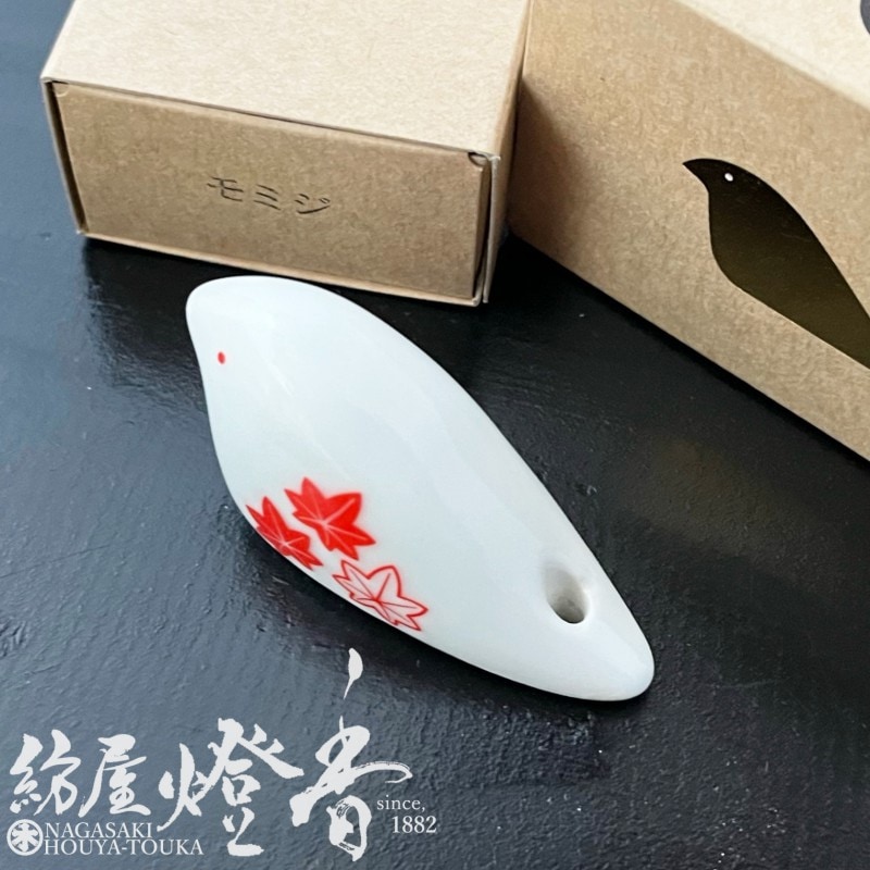香立/香器『陶製香立・ハト(鳩)【モミジ/MOMIJI】紙箱