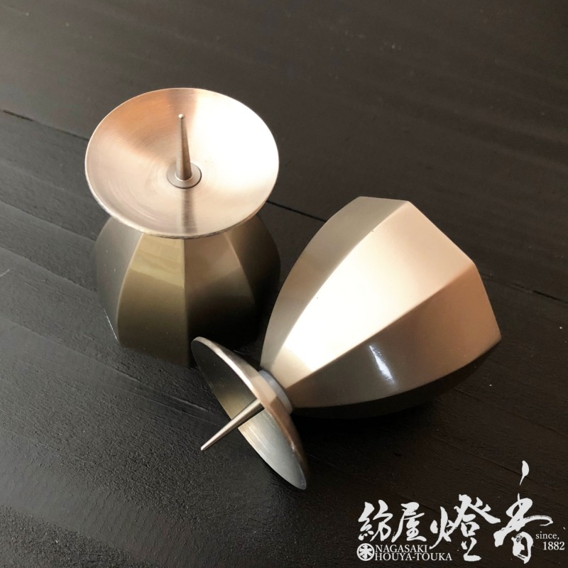 燭台/仏具『ロウが残らない【あんしん燭台[小]】シャンパン