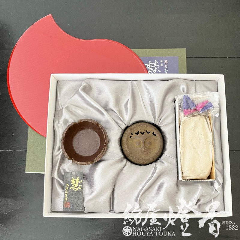 香炉/香器『高岡銅器【慧香炉/コーン型お香付】鉄製・馬場忠寛作紙箱入