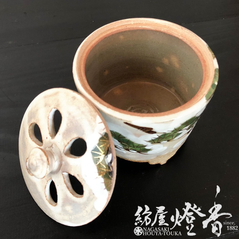 香器『香炉【乾山手松(けんざんでまつ)】紙箱入[京焼・清水焼/俊