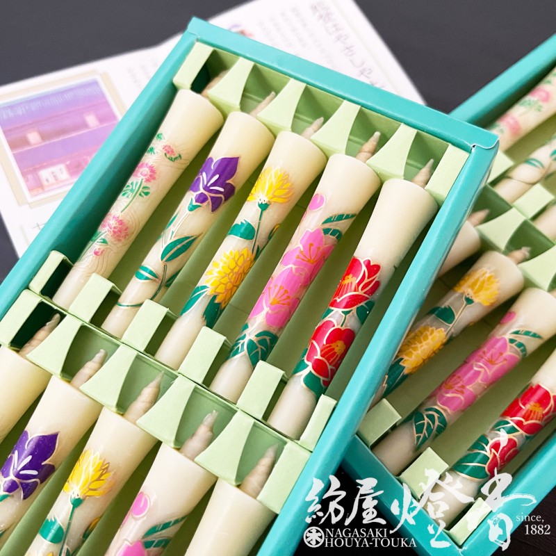 花絵ろうそく『日々の暮らしに季節の花【四季あかり・アソート/5種