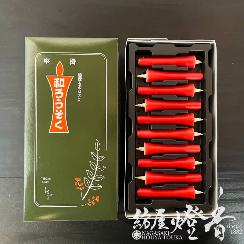 和蝋燭『和ろうそく【朱(赤)/イカリ型/2号/50本入】紙箱[燃焼55
