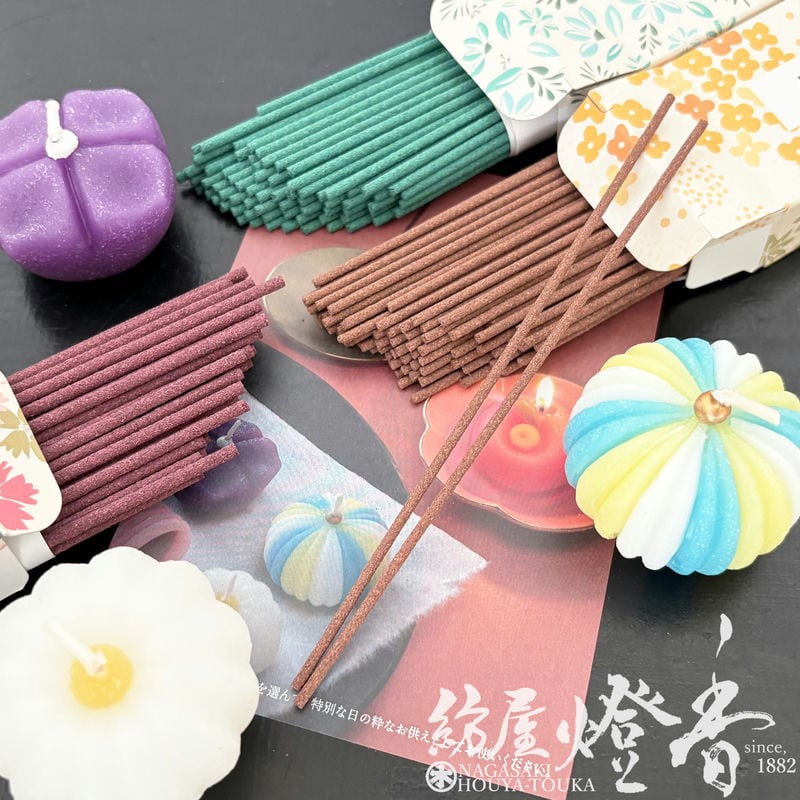 ご贈答/進物『五感で感じる季節【和遊・和菓子キャンドルセット】線香