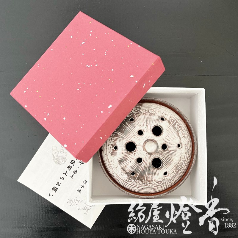 香器『香炉【三島手平香炉(みしまてひらこうろ)】紙箱入[京焼