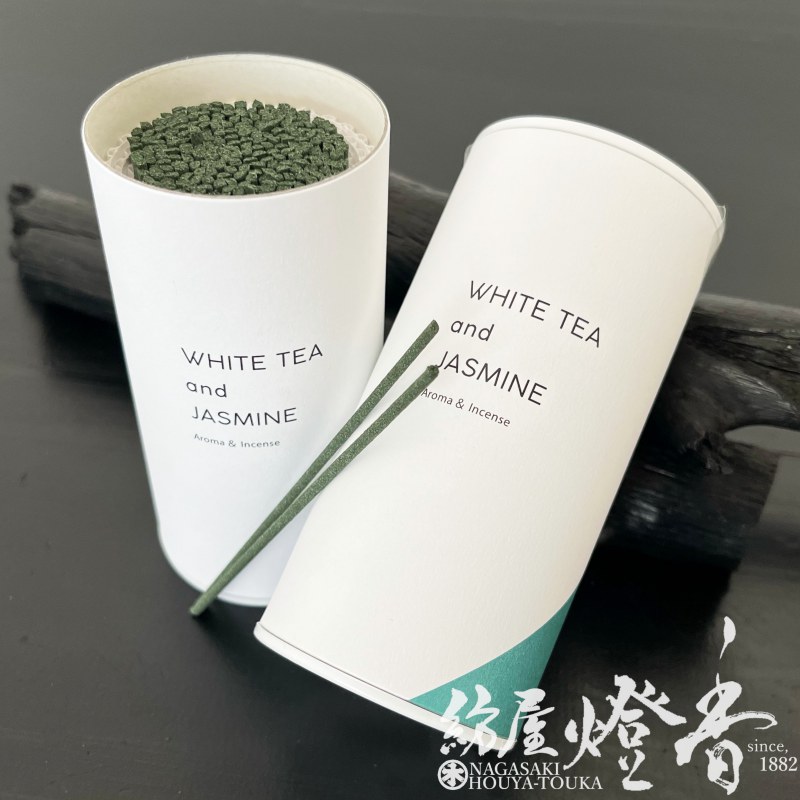 お香/インセンス『香る線香【ホワイトティー＆ジャスミンWHITETEA and JASMINE】ミニ寸筒型箱』カメヤマ 取扱いメーカー
