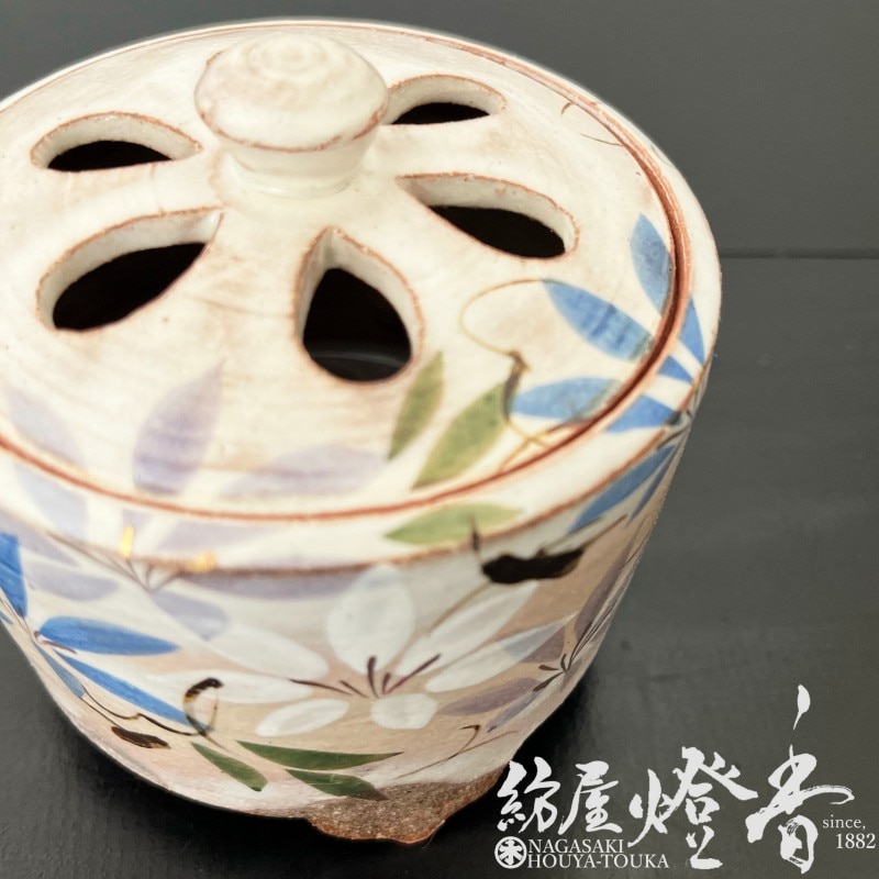 香器『香炉【乾山手鉄仙(けんざんでてっせん)】紙箱入[京焼・清水焼/俊