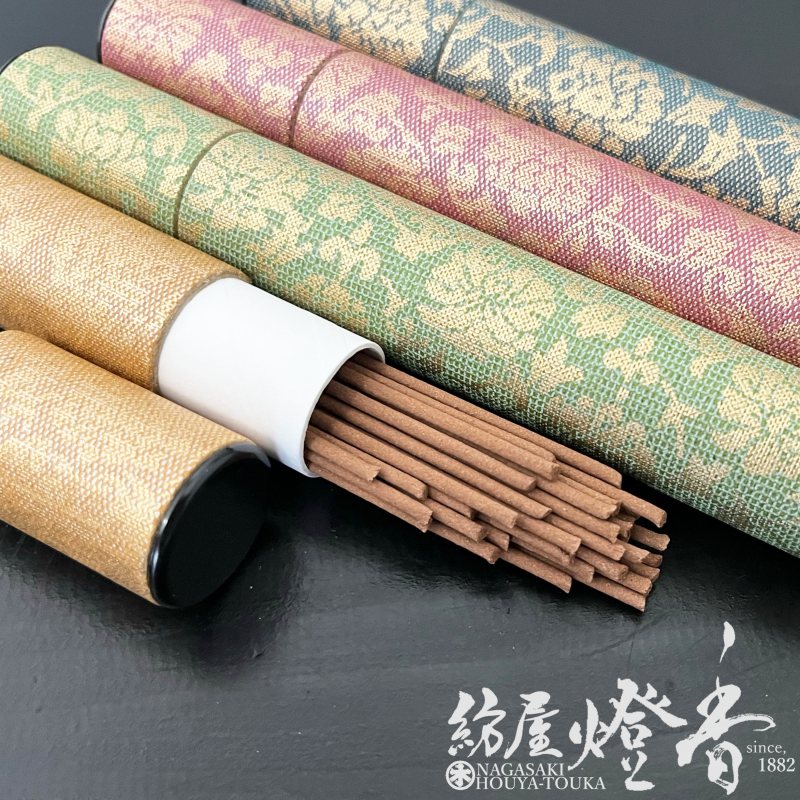 お参り用品『香りを持ち歩く【お香・線香ケース[青/中サイズ]】紙管短