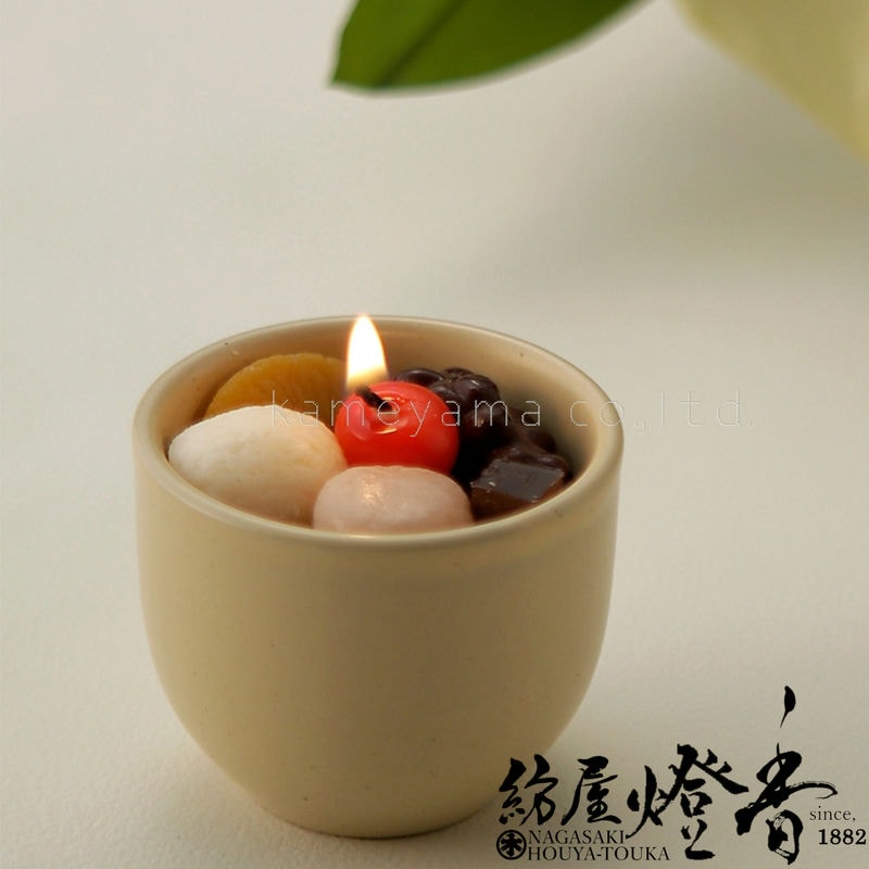 故人の好物キャンドル『まるで本物【クリームあんみつキャンドル】プラ