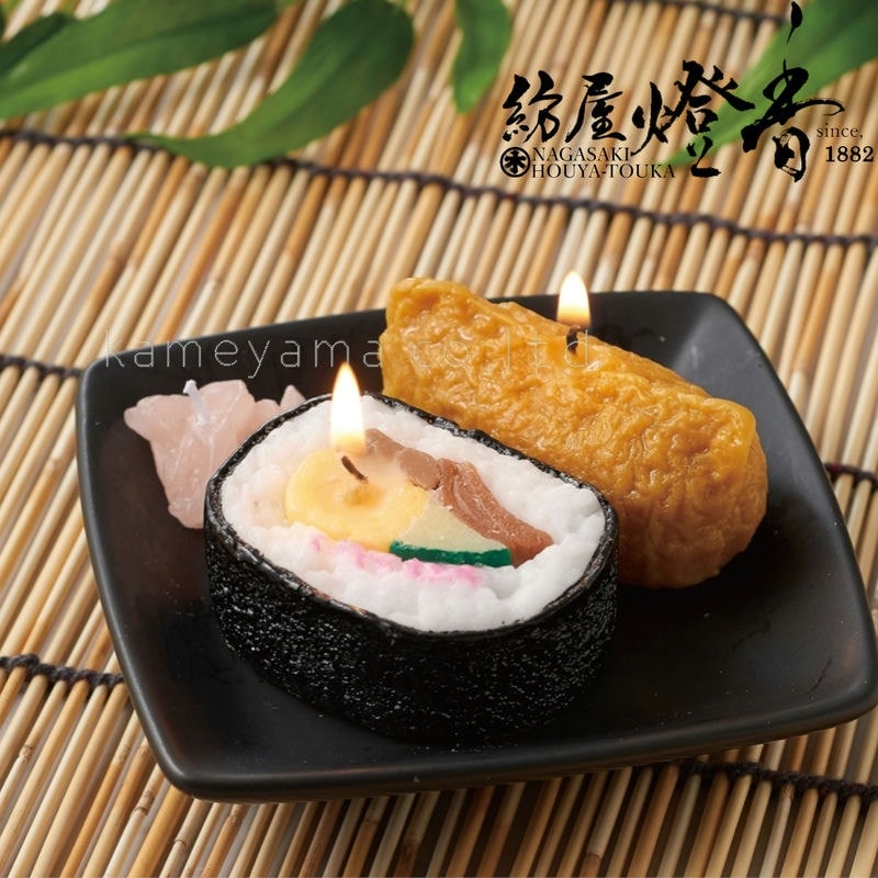 コメント必須▼食品サンプル 助六 寿司 カレー ステーキ キャンドル カメヤマ コメント必須▽食品サンプル 助六 寿司 カレー ステーキ