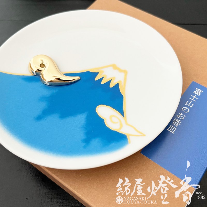 香器/香道具『日本の縁起物【富士山のお香皿・青富士-Fuji Mountain