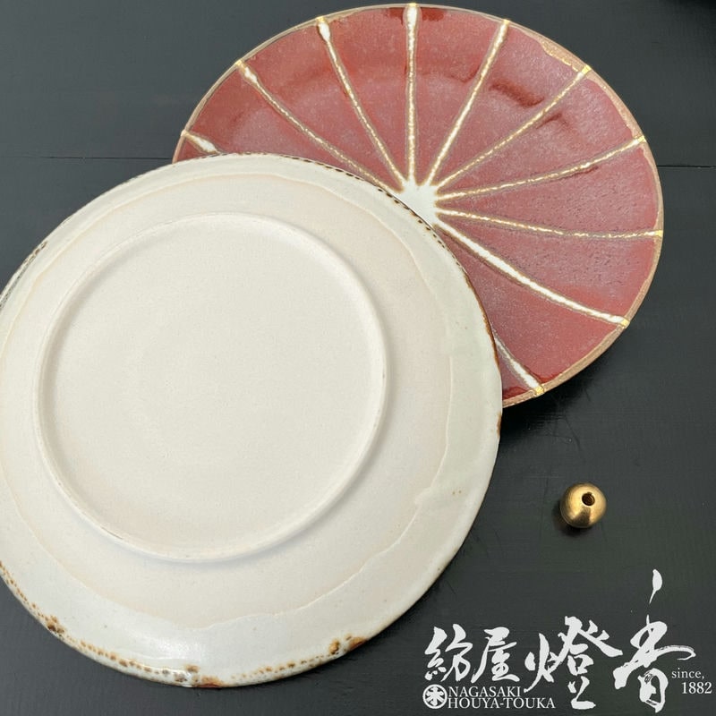 香器/香道具『細く繊細な金彩【サークル香皿-縁金彩-[香立&香皿]】紙箱