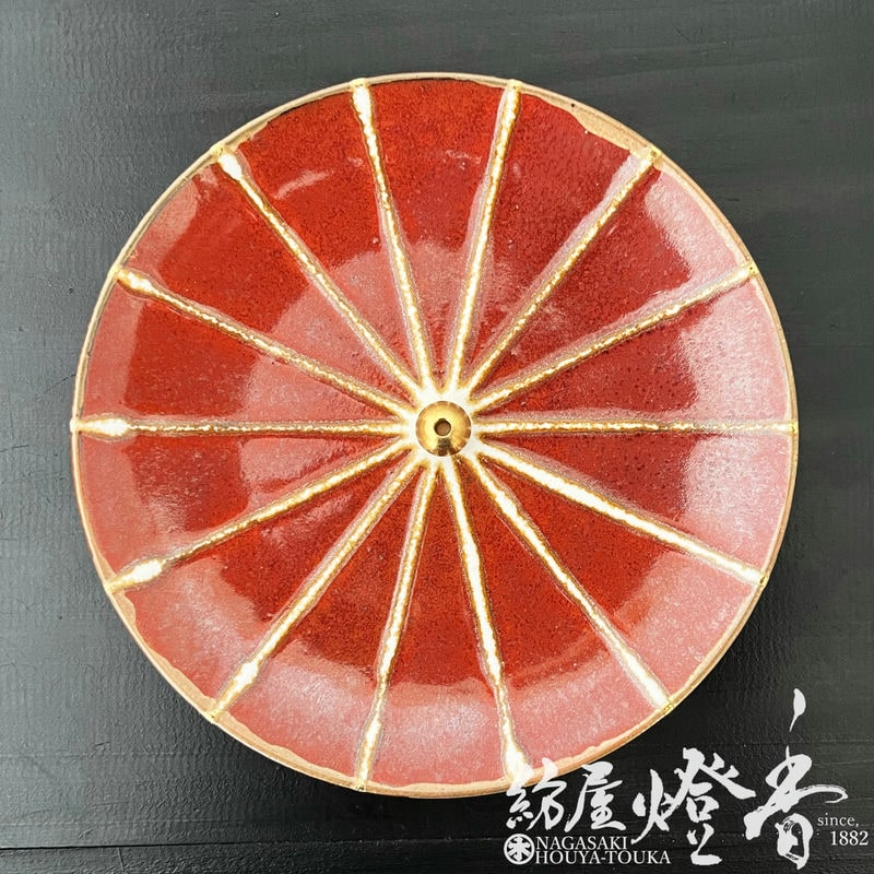 香器/香道具『細く繊細な金彩【サークル香皿-縁金彩-[香立&香皿]】紙箱