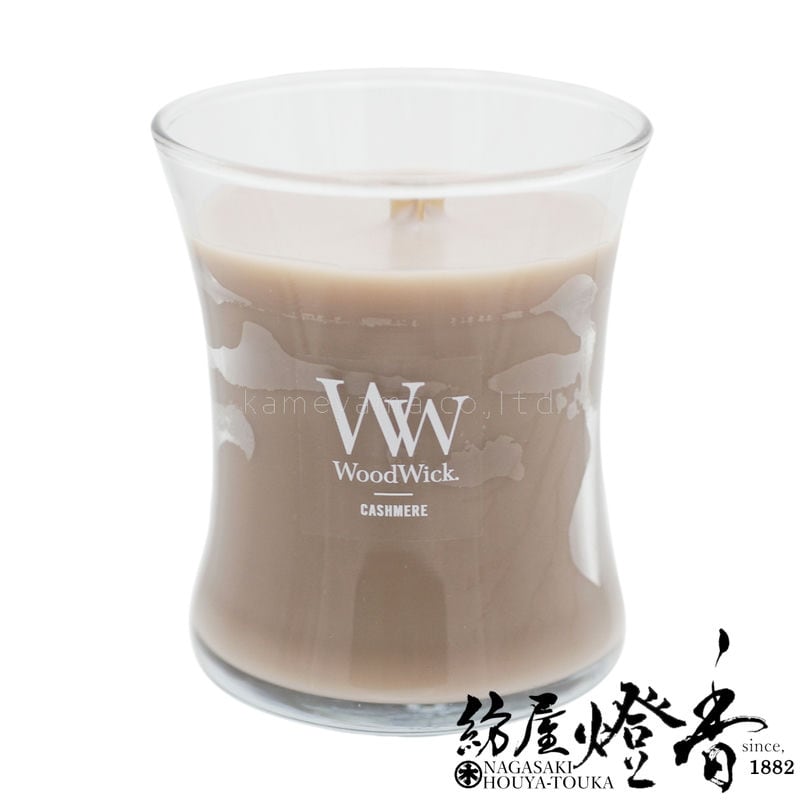 アロマキャンドル『音と香りと灯りのハーモニー【WoodWick[カシミヤ