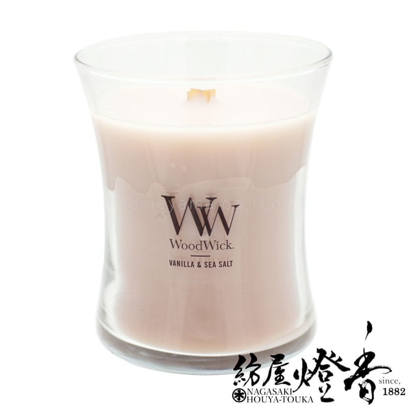 ޥɥزȹΥϡˡWoodWick[Х˥-VANILLA&SEA SALT-]/JarMۻȢ[ǳ55/ڿ]٥åɥå