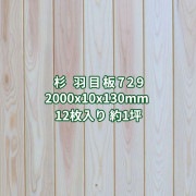 杉 羽目板 壁板・天井板 2m 本実 目透し加工 赤白 無節上小 無塗装 2000x10x130mm (12枚入り約1坪)  条件付き送料無料 No.729