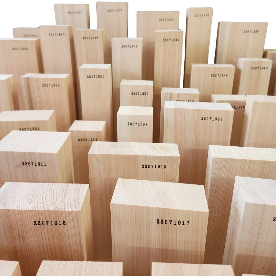 木曽ひのき角材 柾目 赤身70〜85cm×12cm程度×3.5cm程度 16本 【公式通販】