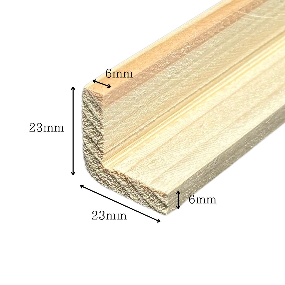 出隅 コーナー材 桧 無節 1980×23×23mm｜巾木・出隅・見切縁｜木材通販