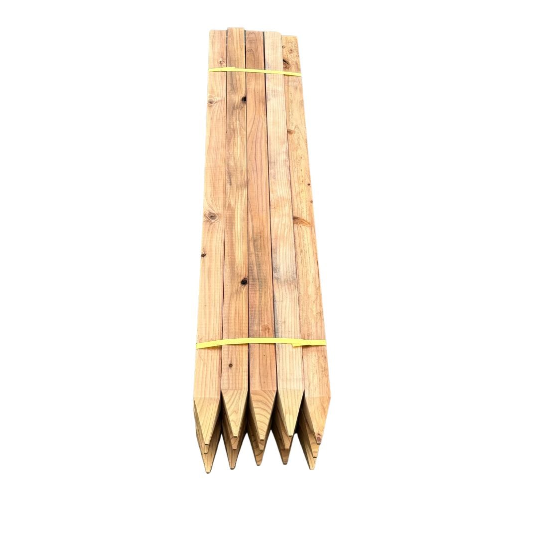 測量杭 木杭 1200mm×45mm角 面取り無し 18本入り MIX 1本約378円|木杭・測量杭,木杭45mm角|木材通販の木一筋 ...