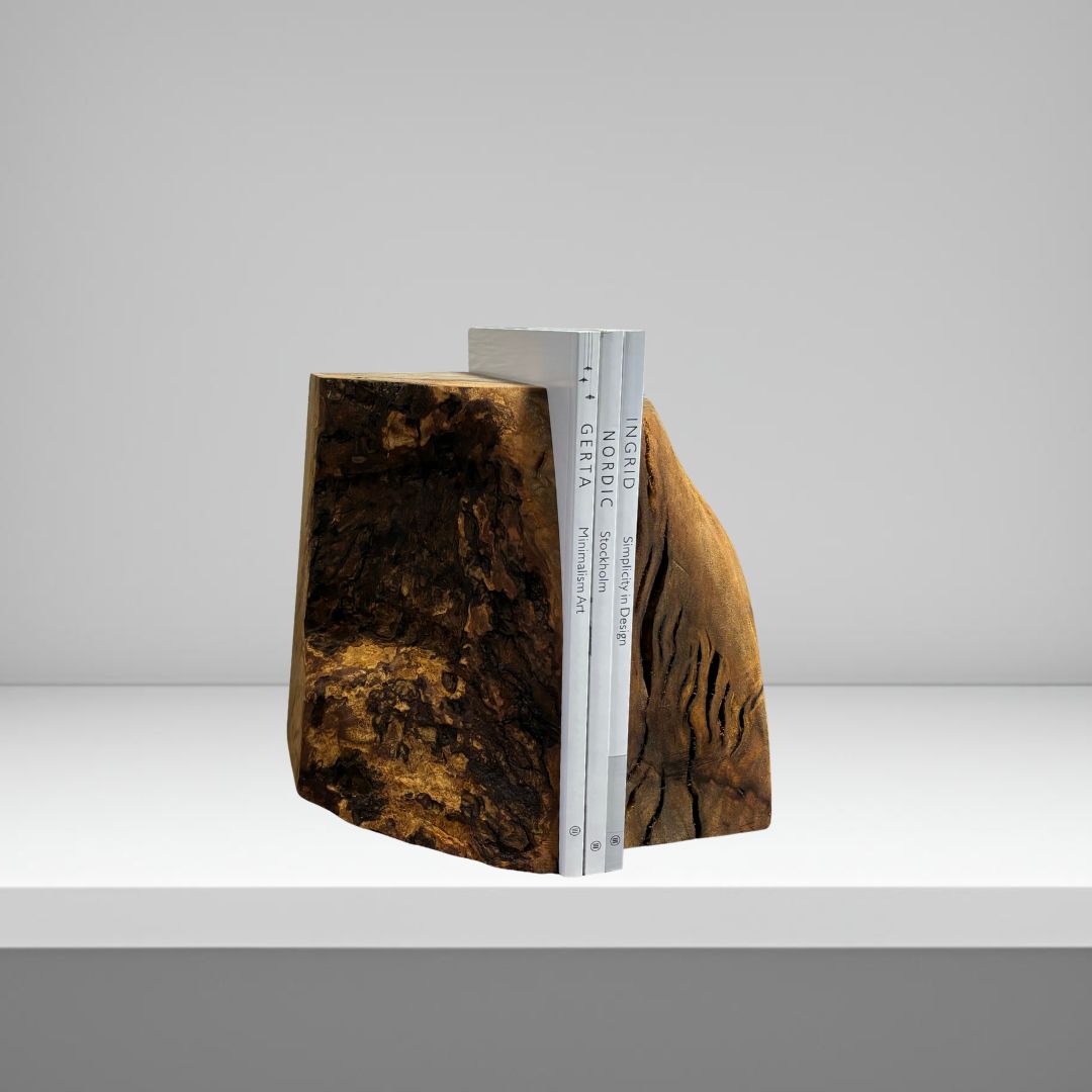 ブックエンド 楠 1組(2個入り) 高さ約23cm｜ブックエンド 木製｜木材