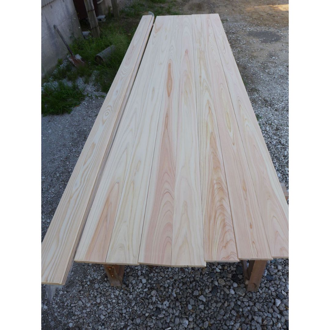 桧 フローリング 縁甲板 <br>床材 無節 無塗装 <br>990×15×110mm <br 