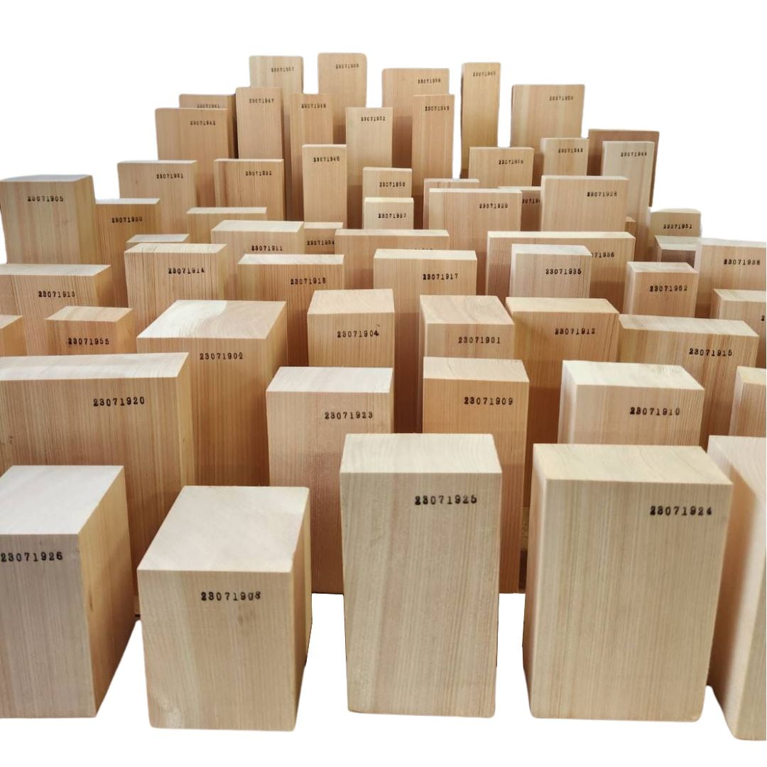 米桧　無垢　彫刻用木材　希少 桧 彫刻用木材 柾目幅75×板目幅120mm｜彫刻材,桧(ヒノキ) 規格品｜木材