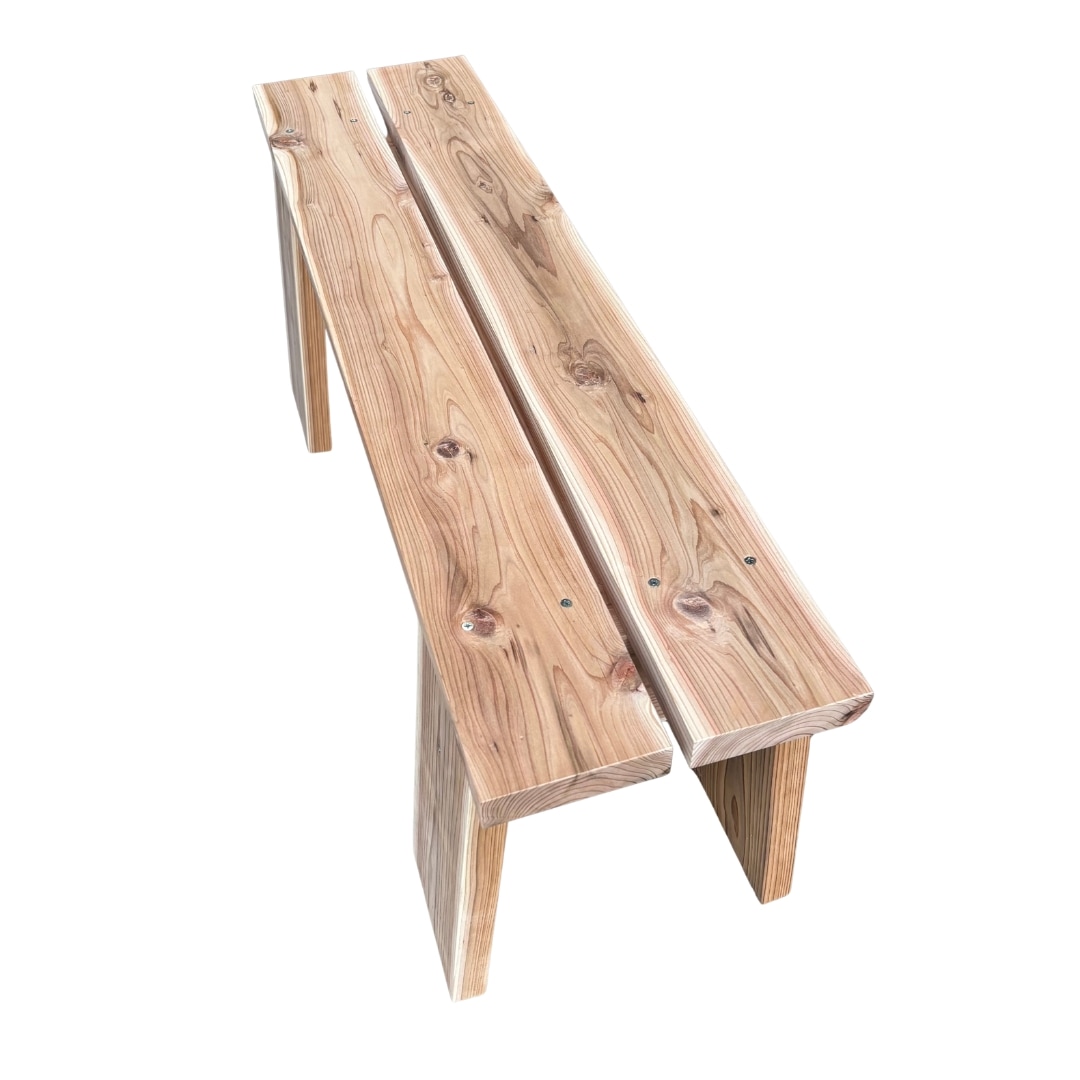DIYキット 木製ベンチ 2人掛け 無垢杉 幅99cm｜ガーデン・室内・店舗