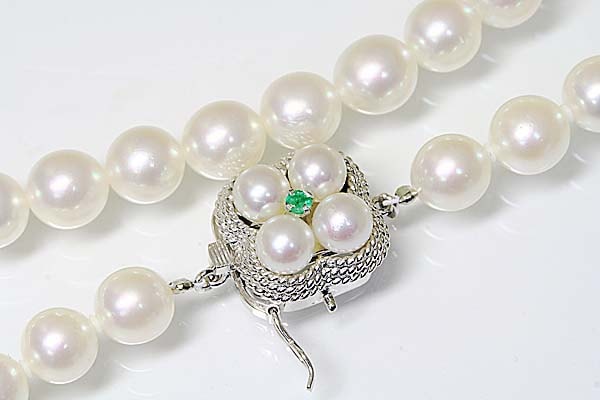 A314-14z0415【あこや真珠】K14WGネックレス