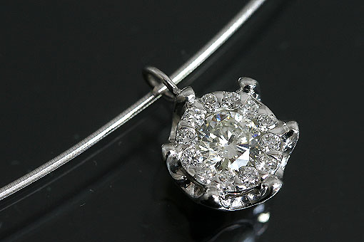 A362-15z0131【ダイヤモンド0.3cts】K18WGオメガネックレス
