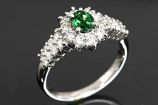 k-2-15g0153【Gガーネット0.54cts&ダイヤ0.67cts】Pt900リング