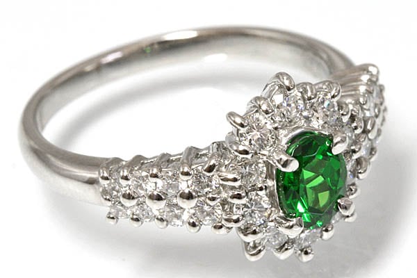 k-2-15g0153【Gガーネット0.54cts&ダイヤ0.67cts】Pt900リング