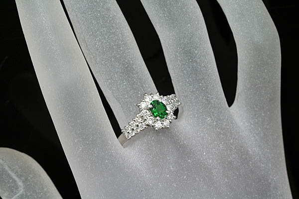 k-2-15g0153【Gガーネット0.54cts&ダイヤ0.67cts】Pt900リング