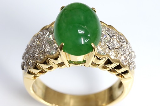 K18.750刻印　本翡翠指輪,カフス　トコト　4.5g 東N7-0930☆2F K18.750刻印 本翡翠指輪,カフス トコト 4.5g 東N7-0930☆2F