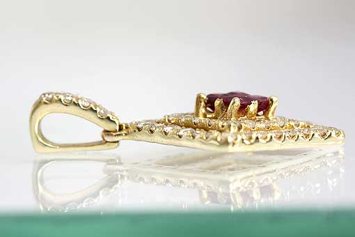 A523-19n0044【ルビー＆ダイヤモンド】K18ペンダントヘッド 