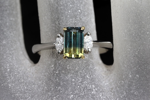 A566-22n0007【バイカラーサファイア 0.996cts】K18//Pt900