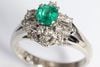 A583-24n0133【エメラルド&ダイヤ】セミアンティークPt900リング