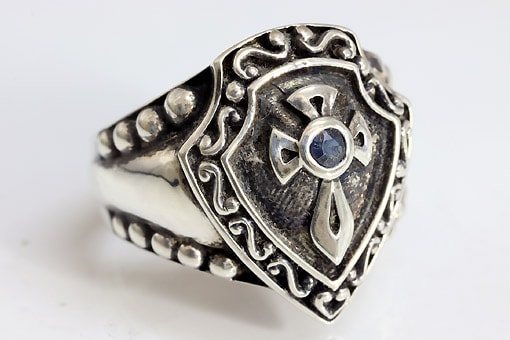 クロス✠ウィンドウシルバー925リングSIZE約17号期間限定出品✮サファイア✚ s31751【サファイア】SV925リング