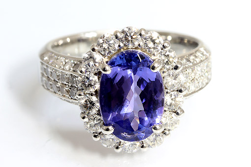 S1-j028-52【タンザナイト 3.69cts】Pt900ダイヤモンドリング