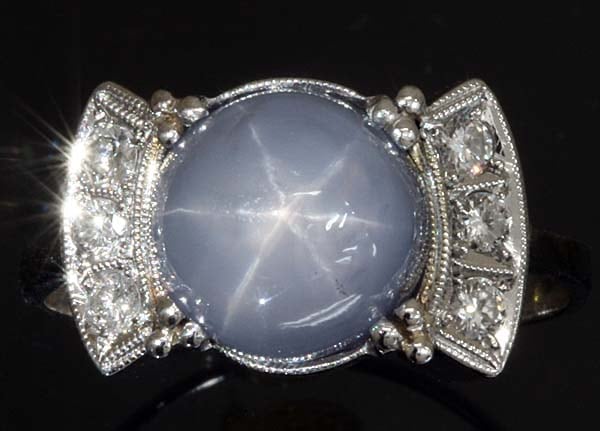 A294-14z0147【スターサファイア＆ダイヤモンド】Pmリング