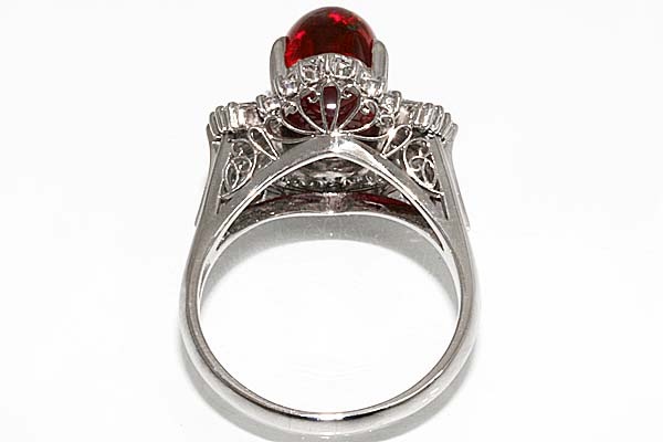 オパールとダイヤモンドリングセット　Pt900 A423-16n0030【Bigオパール＆ダイヤモンド】Pt900リング