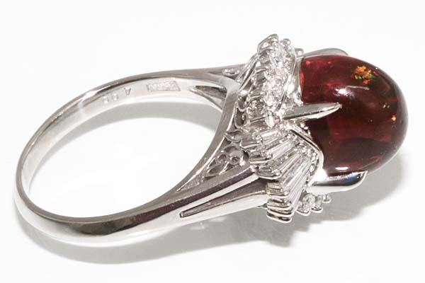 オパールとダイヤモンドリングセット　Pt900 A423-16n0030【Bigオパール＆ダイヤモンド】Pt900リング