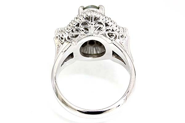 PT900 プラチナ キャッツアイ リング F49-17z0159【キャッツアイ2.08cts＆ダイヤ1.53cts】Pt900リング