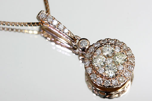 A556-21n0019【ダイヤモンド 0.48cts】K18PGダイヤモンドネックレス
