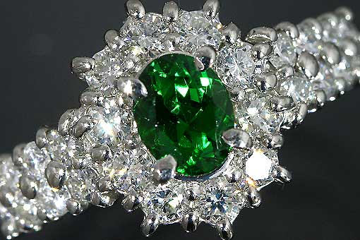 k-2-15g0153【Gガーネット0.54cts&ダイヤ0.67cts】Pt900リング